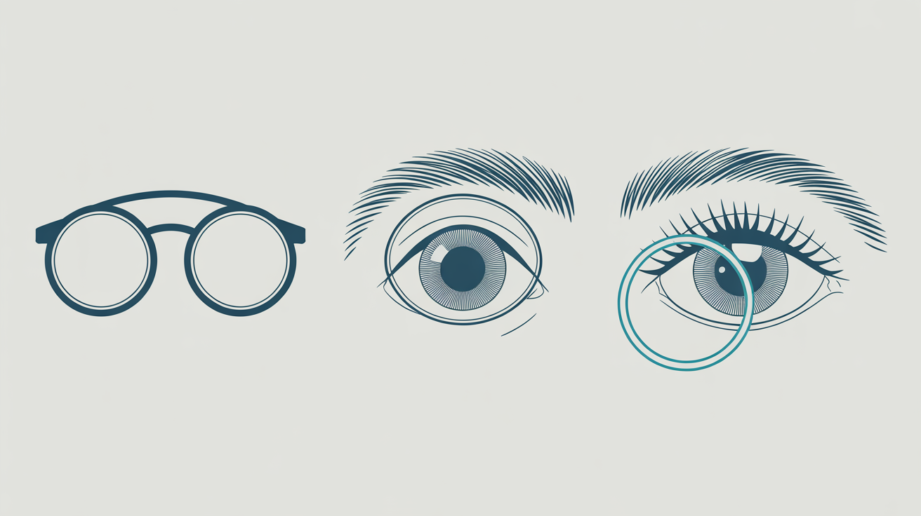 Three-step fitting path: refraction, trial lens on eye, then over-refraction.